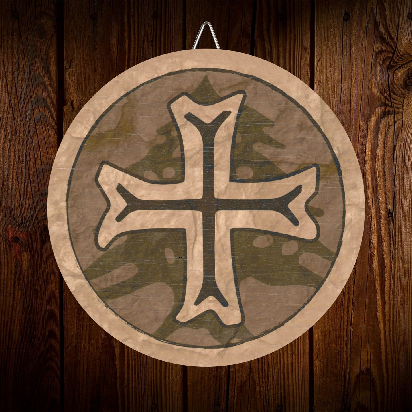 Maronite Emblem Wood Circular Icon