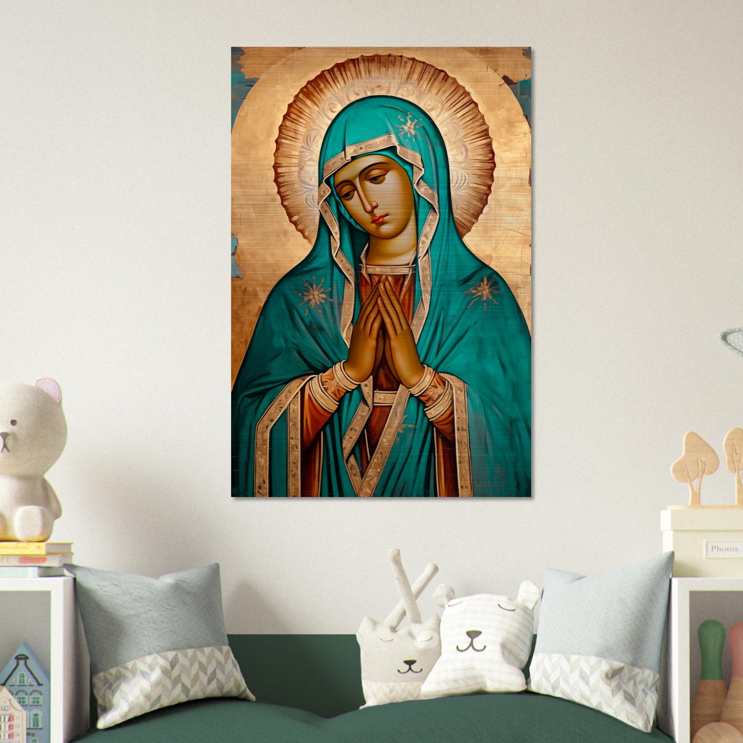 Our Lady of Guadalupe Easternized Theotokos Icon Brushed Aluminum наша леди Гваделупская (Gvadelupskaya)