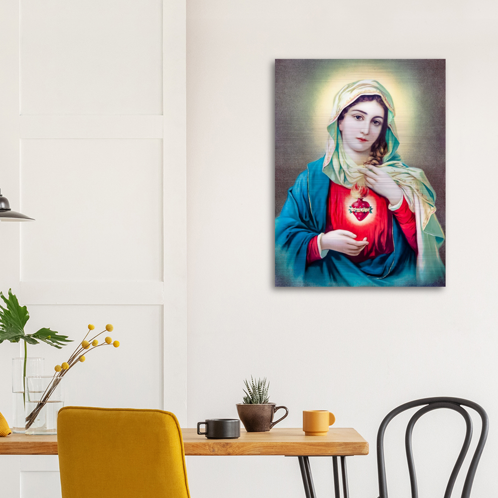 The Immaculate Heart of Mary ✠ Brushed #Aluminum #MetallicIcon #AluminumPrint