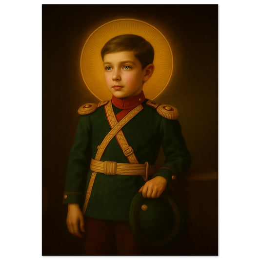 Pearl Print - Saint Alexei Nikolaevich Romanov, the last Russian tsesarevich. Royal Martyr Icon
