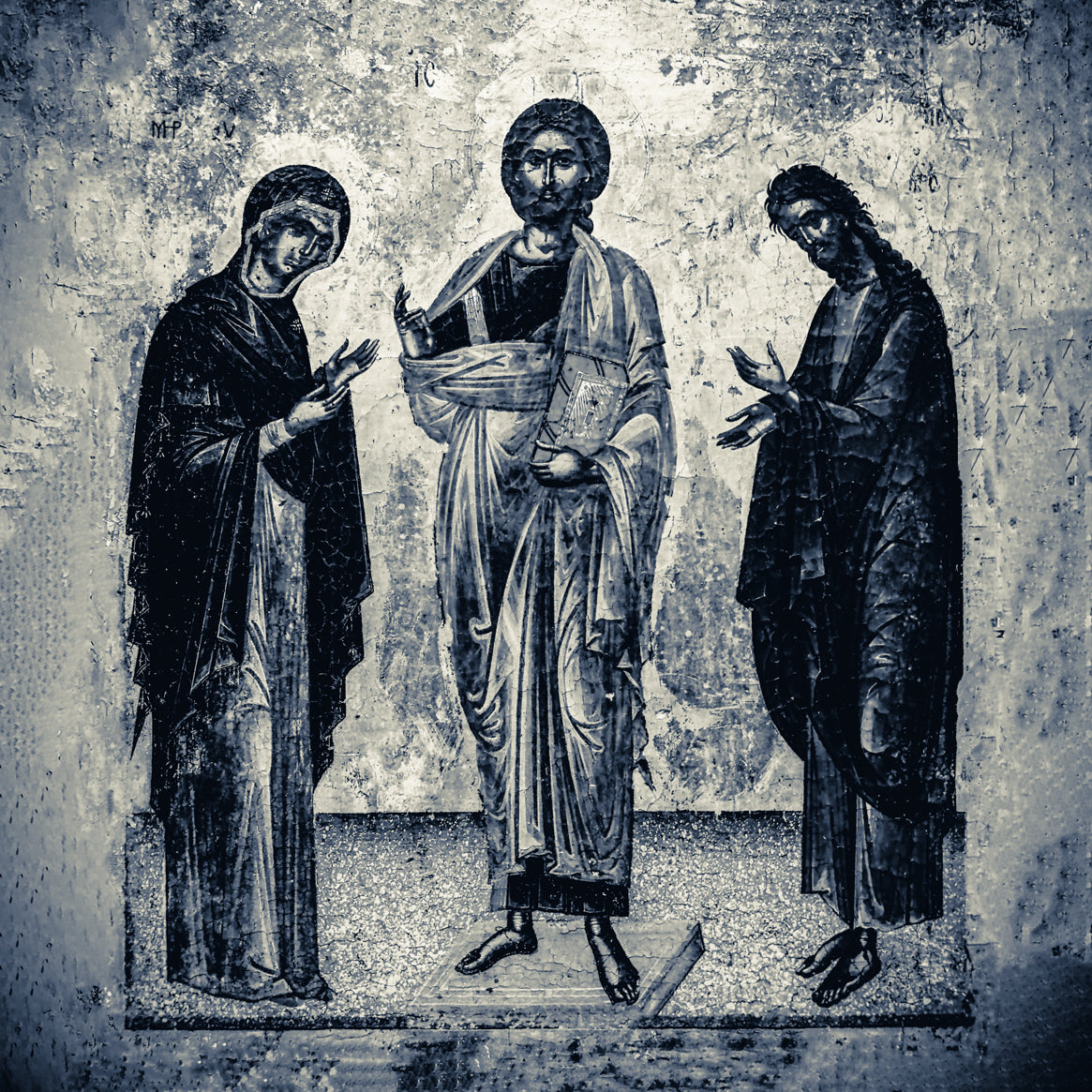 Deësis Icon – Christ in Majesty Between the Theotokos & St. John the Baptist