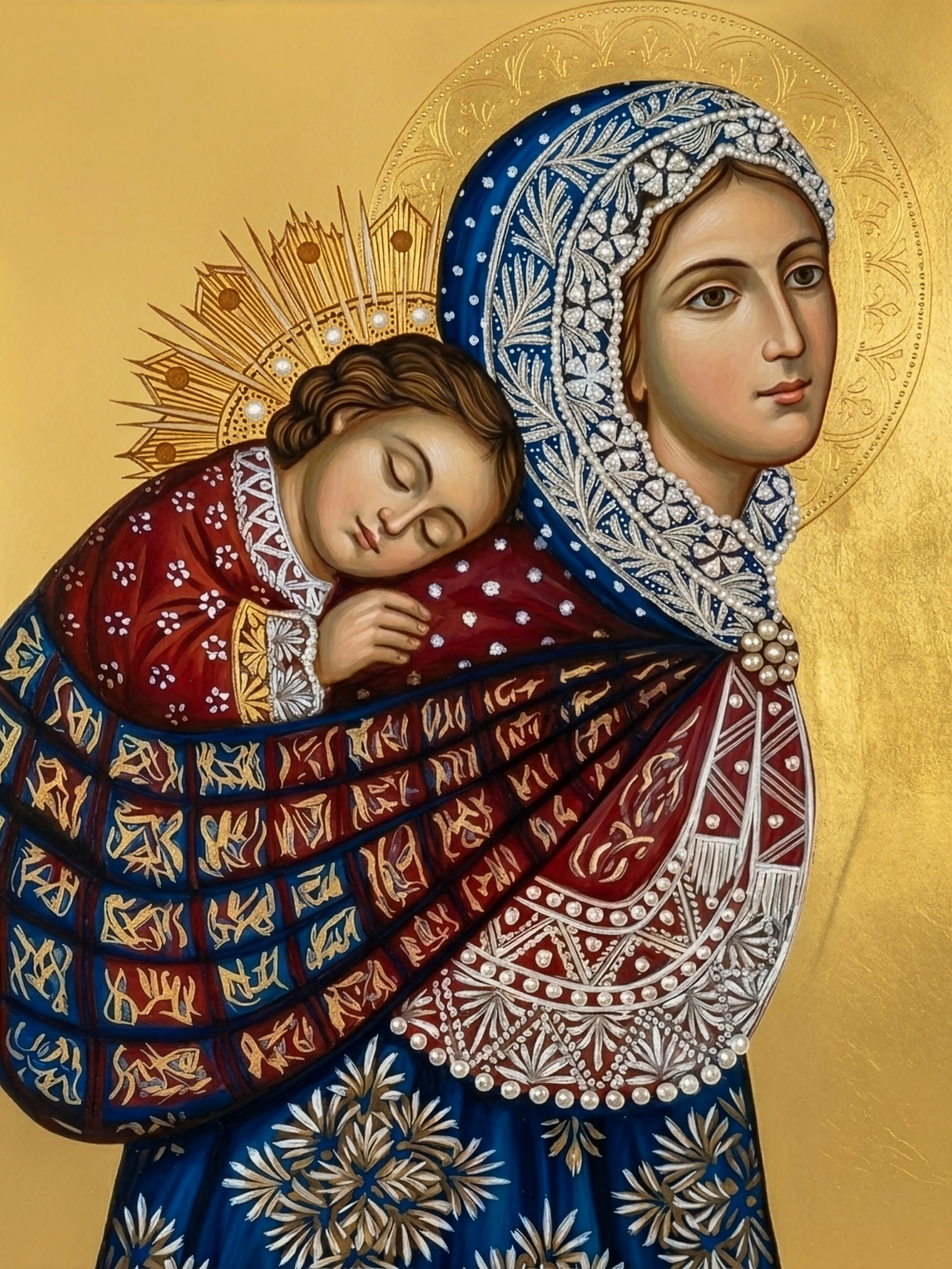 The Lullaby of the Mother of God - Devotional Ceramic Icon Tile (6 × 8 inches)
