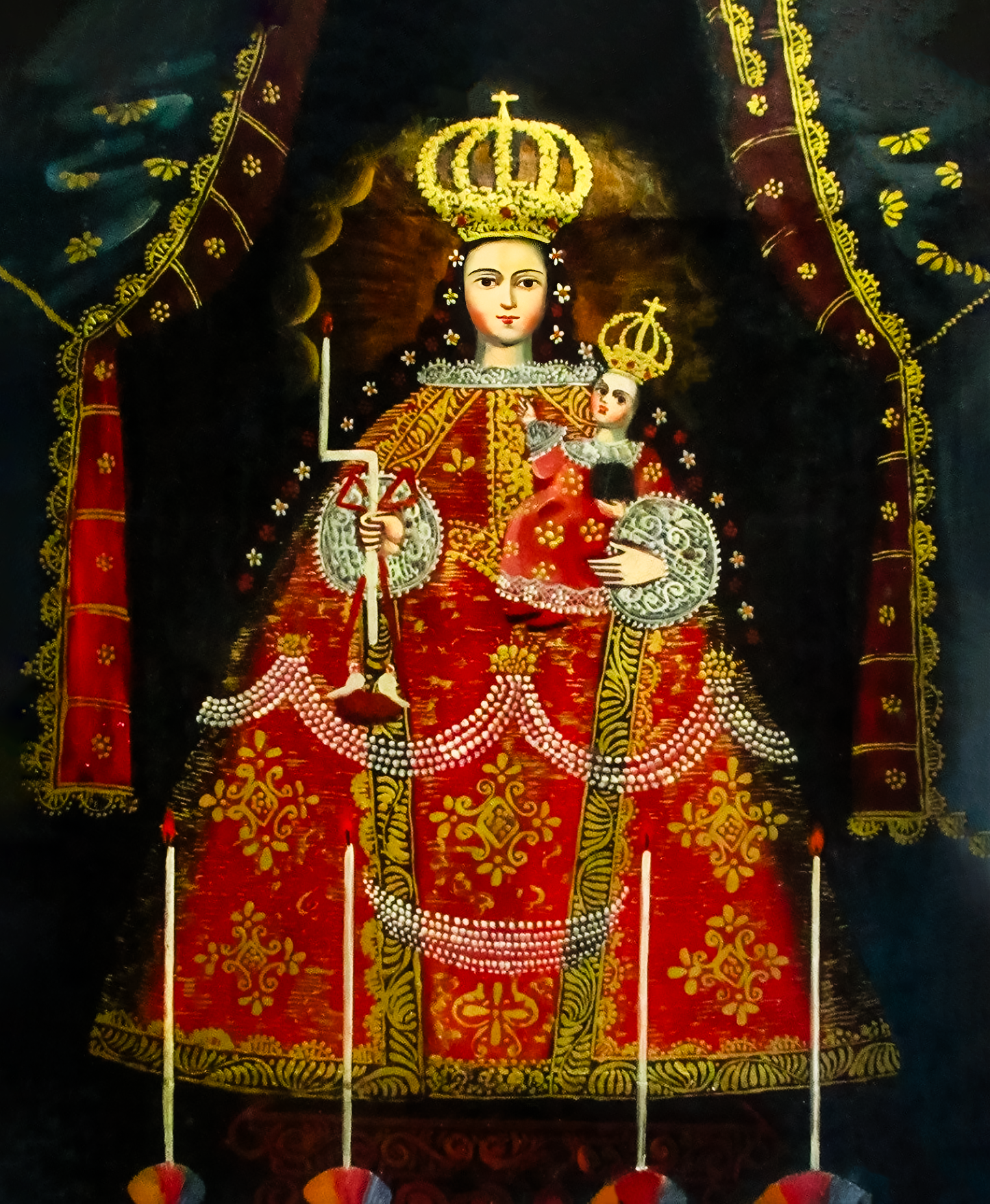 Pearl Print - Our Lady of Cocharcas - Cuzco School Icon