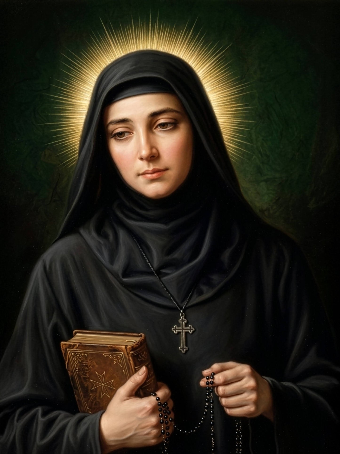 St Rafqa Icon - Traditional Image on Ceramic Tile (6×8) Maronite Catholic Saint Nun from Lebanon Classic Devotion