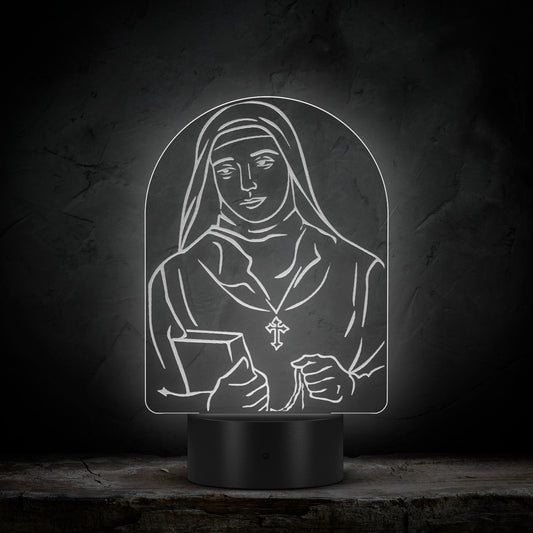 St Rafqa  laser-etched acrylic icon, also known as Saint Rafka and Saint Rebecca, Lebanese Maronite Nun