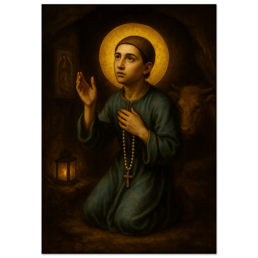 Pearl Print - Young St. Charbel Icon – Serene Cave Prayer