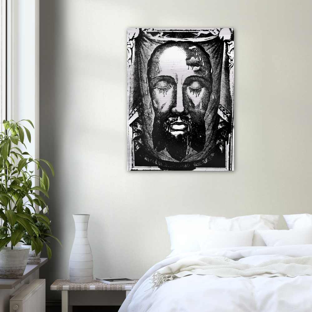 Devotion to the Holy Face of Jesus ✠ Brushed #Aluminum #MetallicIcon #AluminumPrint