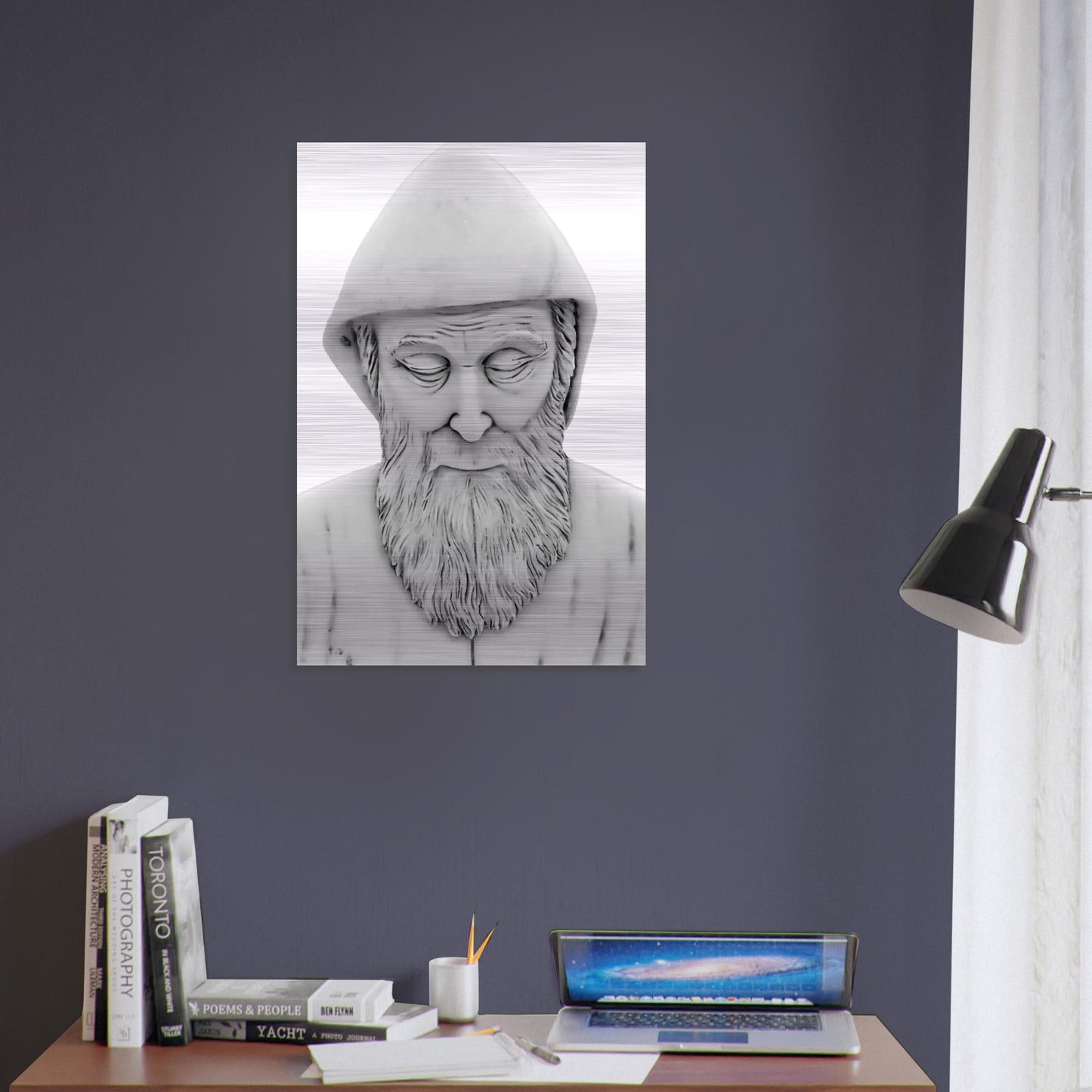 Icon of Saint Charbel Brushed Aluminum