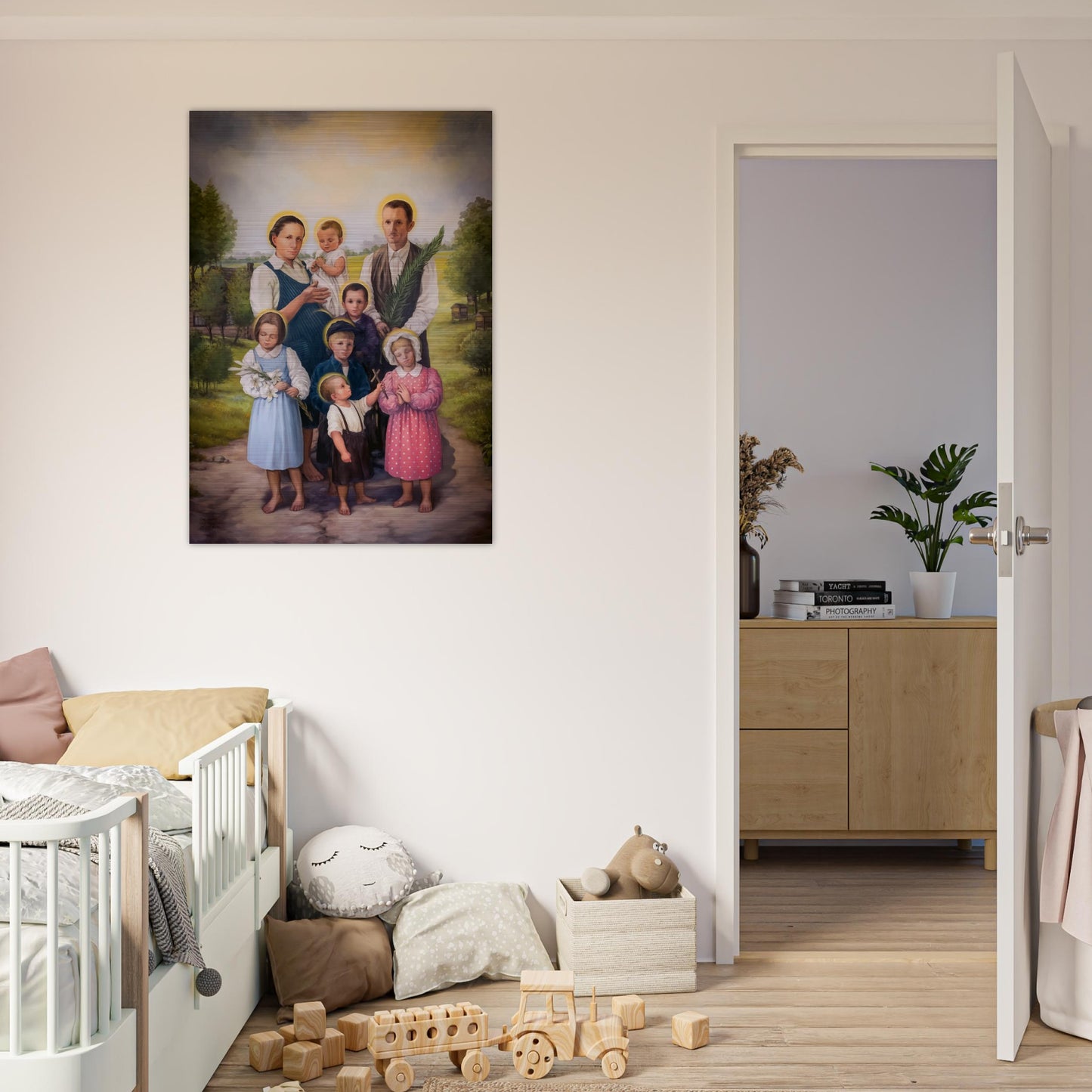 Ulma Family - Martyred and Blessed Together Brushed Aluminum Print