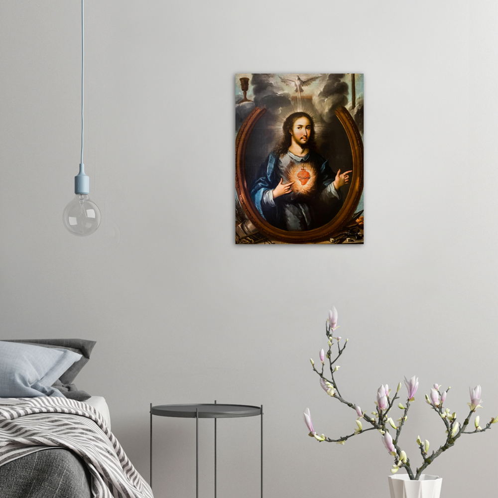 Sacred Heart of Jesus ✠ Sagrado Corazón de Jesús ✠ Brushed #Aluminum #MetallicIcon #AluminumPrint