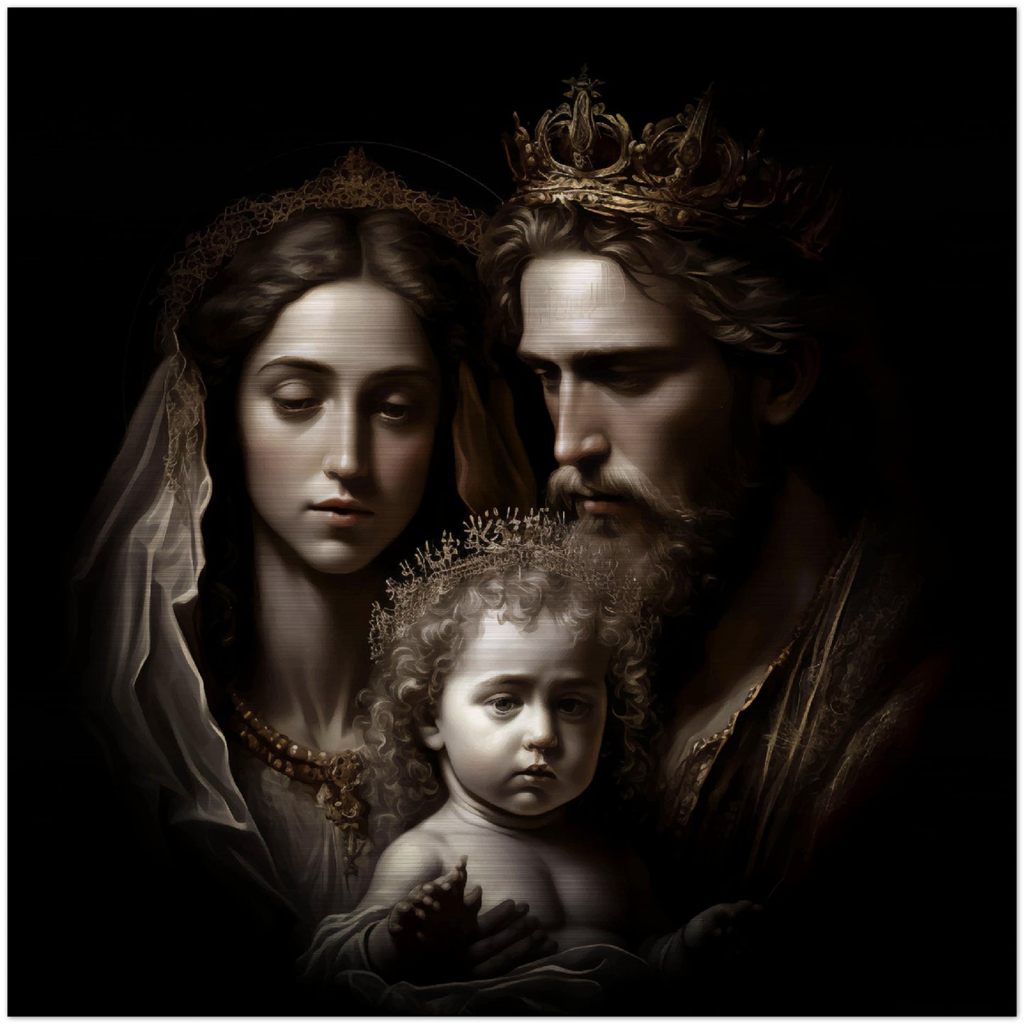 Holy Royal Family ✠ Brushed Aluminum Icon