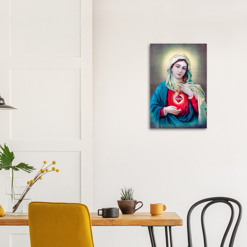 The Immaculate Heart of Mary ✠ Brushed #Aluminum #MetallicIcon #AluminumPrint