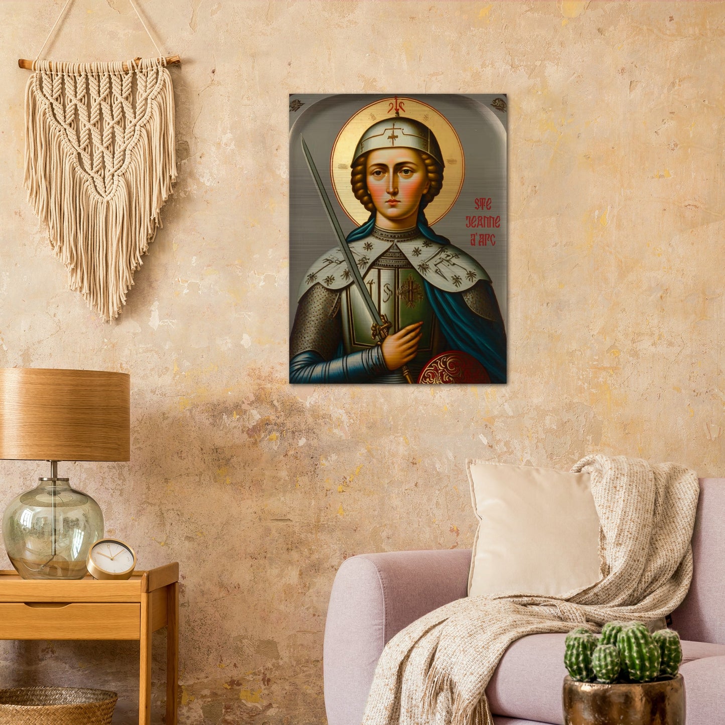 Saint Joan of Arc ✠ Brushed Aluminum Icon