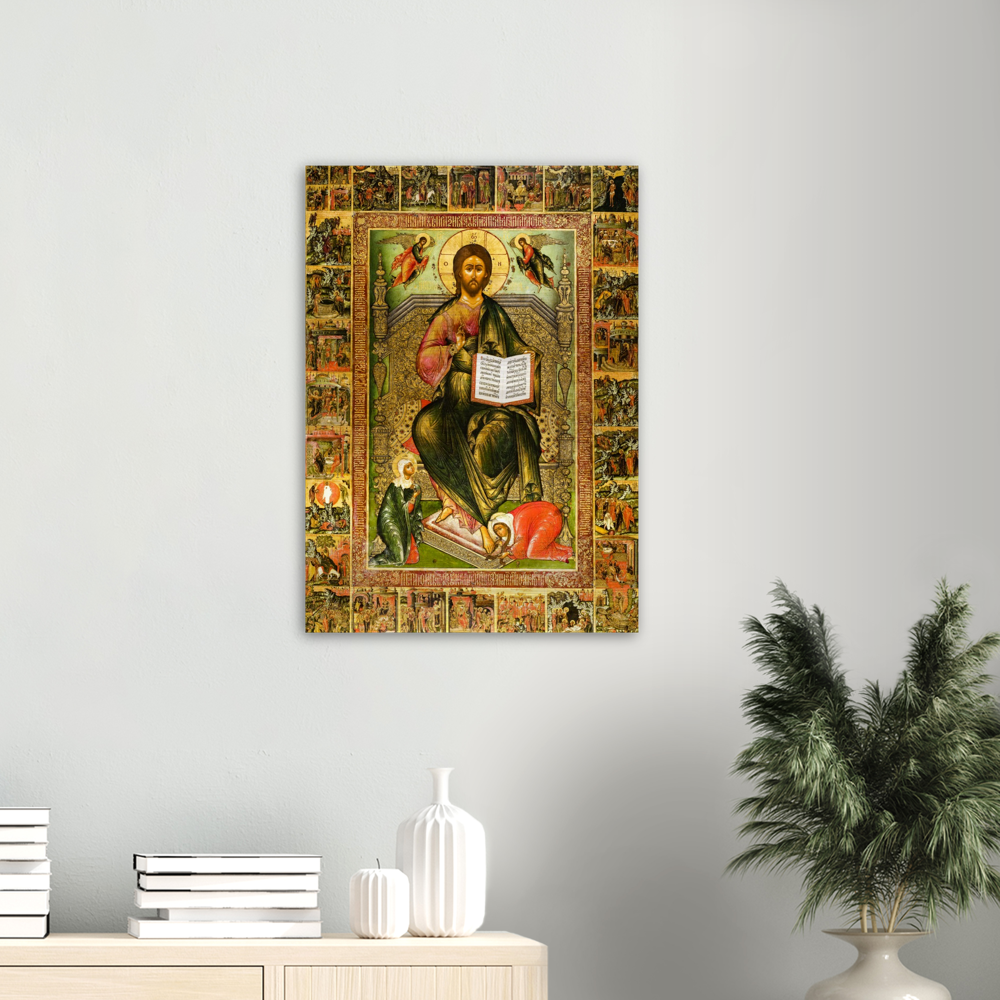 Icon of Christ Enthroned ✠ Brushed #Aluminum #MetallicIcon #AluminumPrint