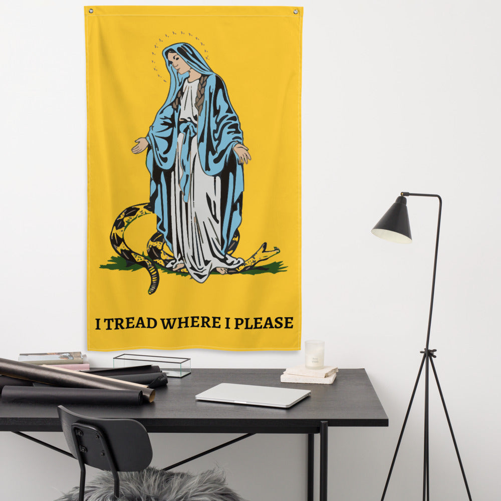 I TREAD WHERE I PLEASE #Flag Vertical ✠ 34½ x 56 inches (87.6x142.2 cm)