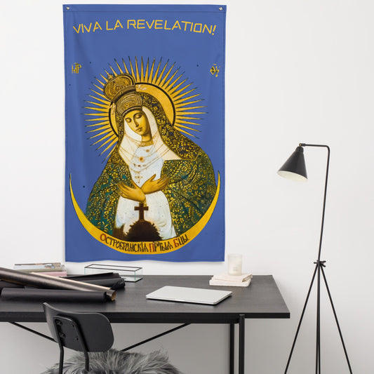 Viva La Revelation! #Ostrobramska Mother of Mercy #Flag ✠ 34½ x 56 inches (87.6x142.2 cm)