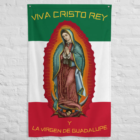Viva Cristo Rey y La Virgen de Guadalupe #Cristero #Flag  ✠ 34½ x 56 inches (87.6x142.2 cm)