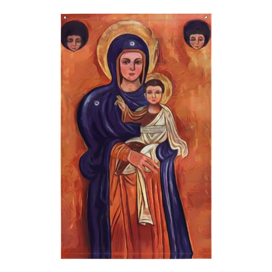 Our Lady of the Maronites #Flag vertical Our Lady of Elige #Lebanon ✠ 34½ x 56 inches (87.6x142.2 cm)