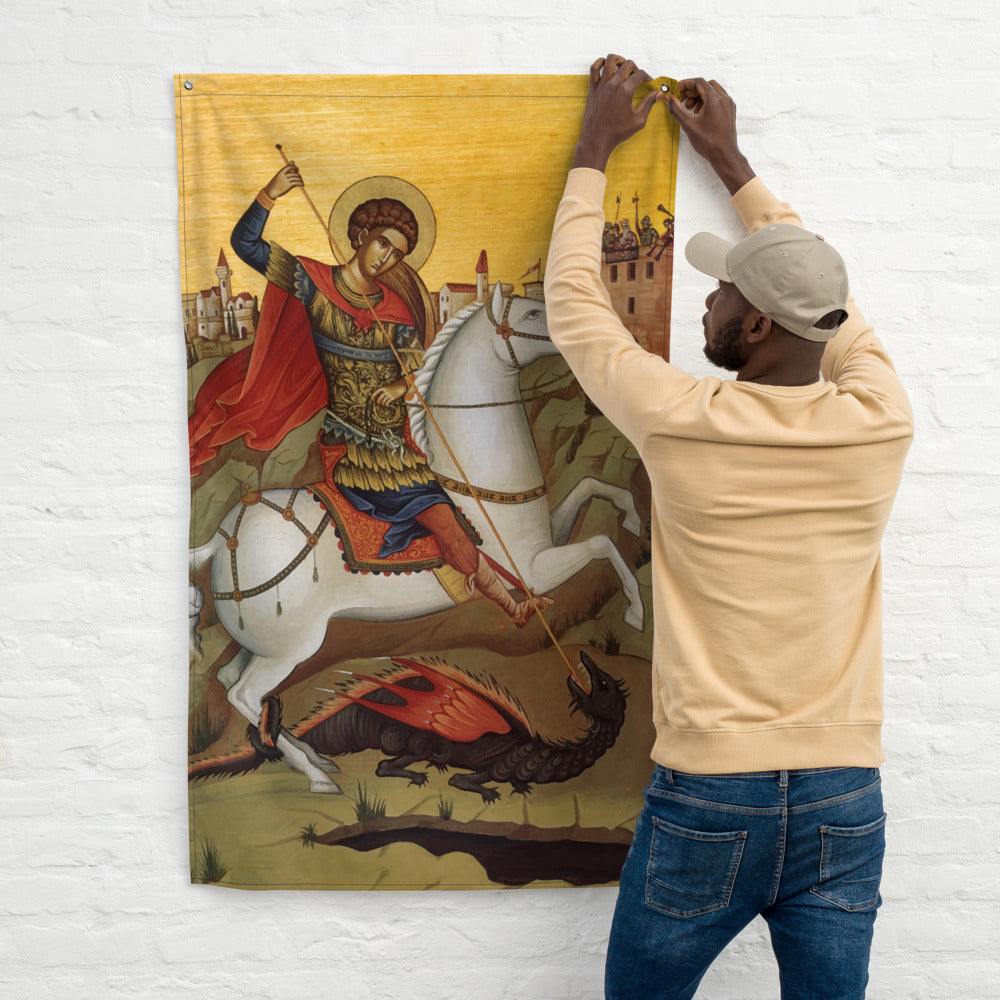 Saint George  Flag ✠ 34½ x 56 inches (87.6x142.2 cm)