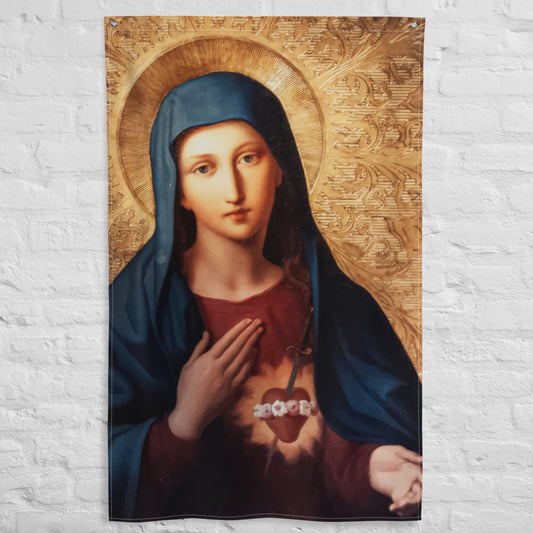 Immaculate Heart of the Blessed Virgin Mary  Flag  - 34½ x 56 inches (87.6x142.2 cm)