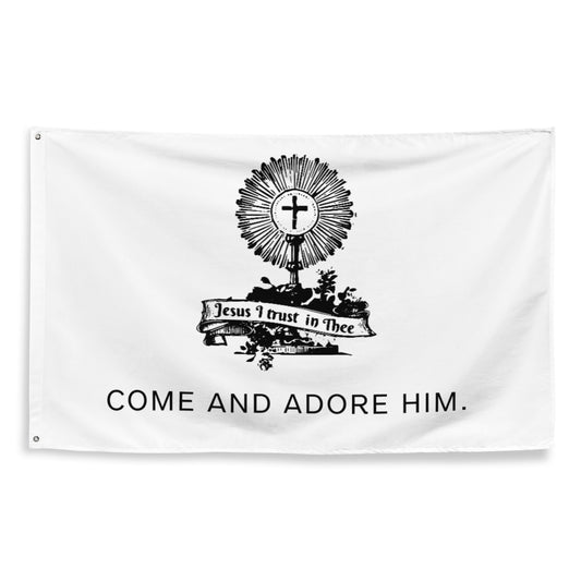 Come and Adore Him  Gonzales  Flag  - 34½ x 56 inches (87.6x142.2 cm)