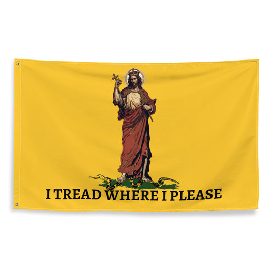 Christ Our King - I TREAD WHERE I PLEASE  Flag Horizontal  - 34½ x 56 inches (87.6x142.2 cm)