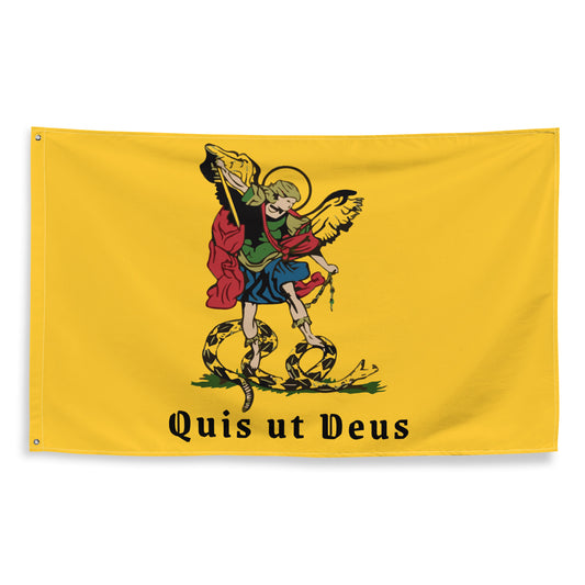 Holy Michael, the Archangel, Flag Quis ut Deus - Who is like  GOD  - 34½ x 56 inches (87.6x142.2 cm)