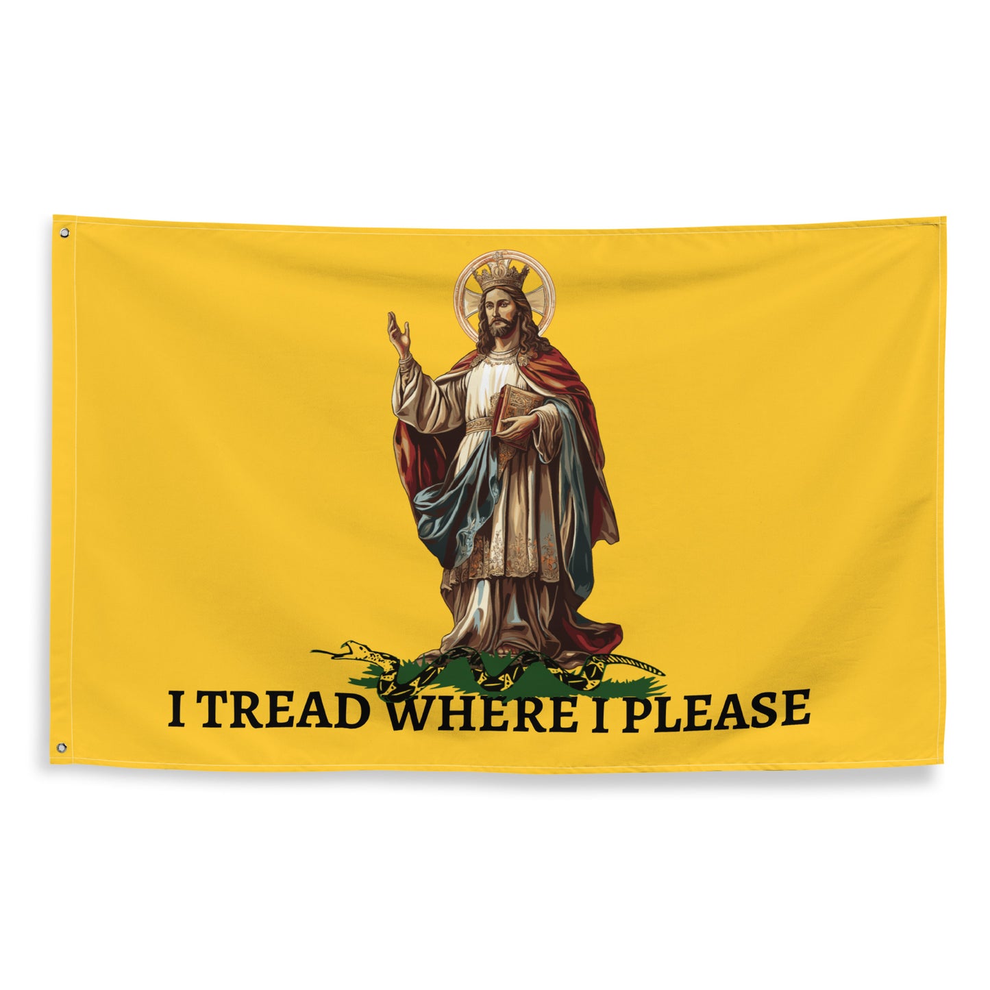 Christ Our King - I TREAD WHERE I PLEASE  Flag Horizontal  - 34½ x 56 inches (87.6x142.2 cm)