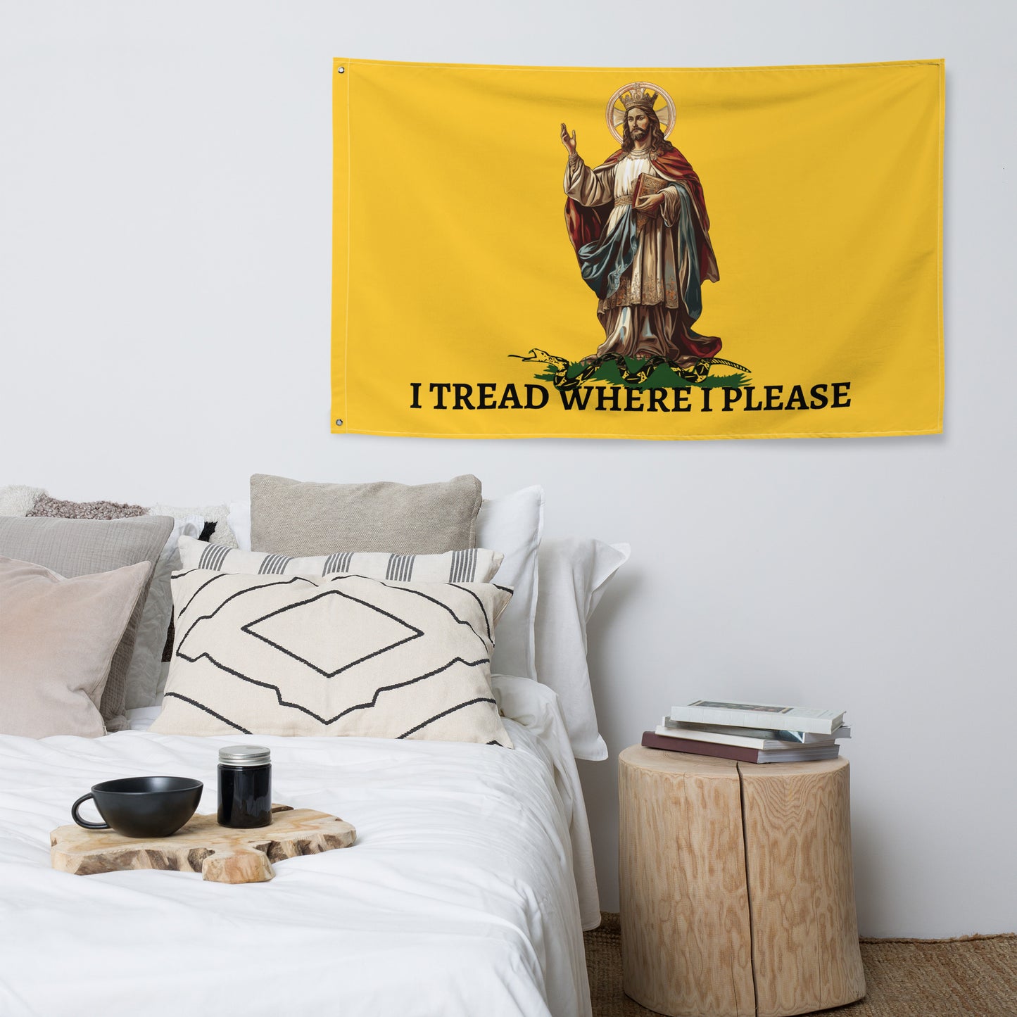 Christ Our King - I TREAD WHERE I PLEASE  Flag Horizontal  - 34½ x 56 inches (87.6x142.2 cm)