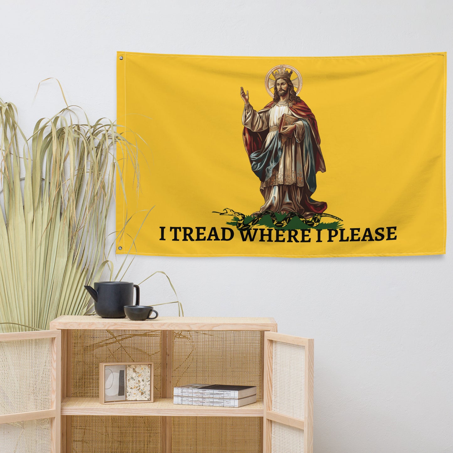 Christ Our King - I TREAD WHERE I PLEASE  Flag Horizontal  - 34½ x 56 inches (87.6x142.2 cm)