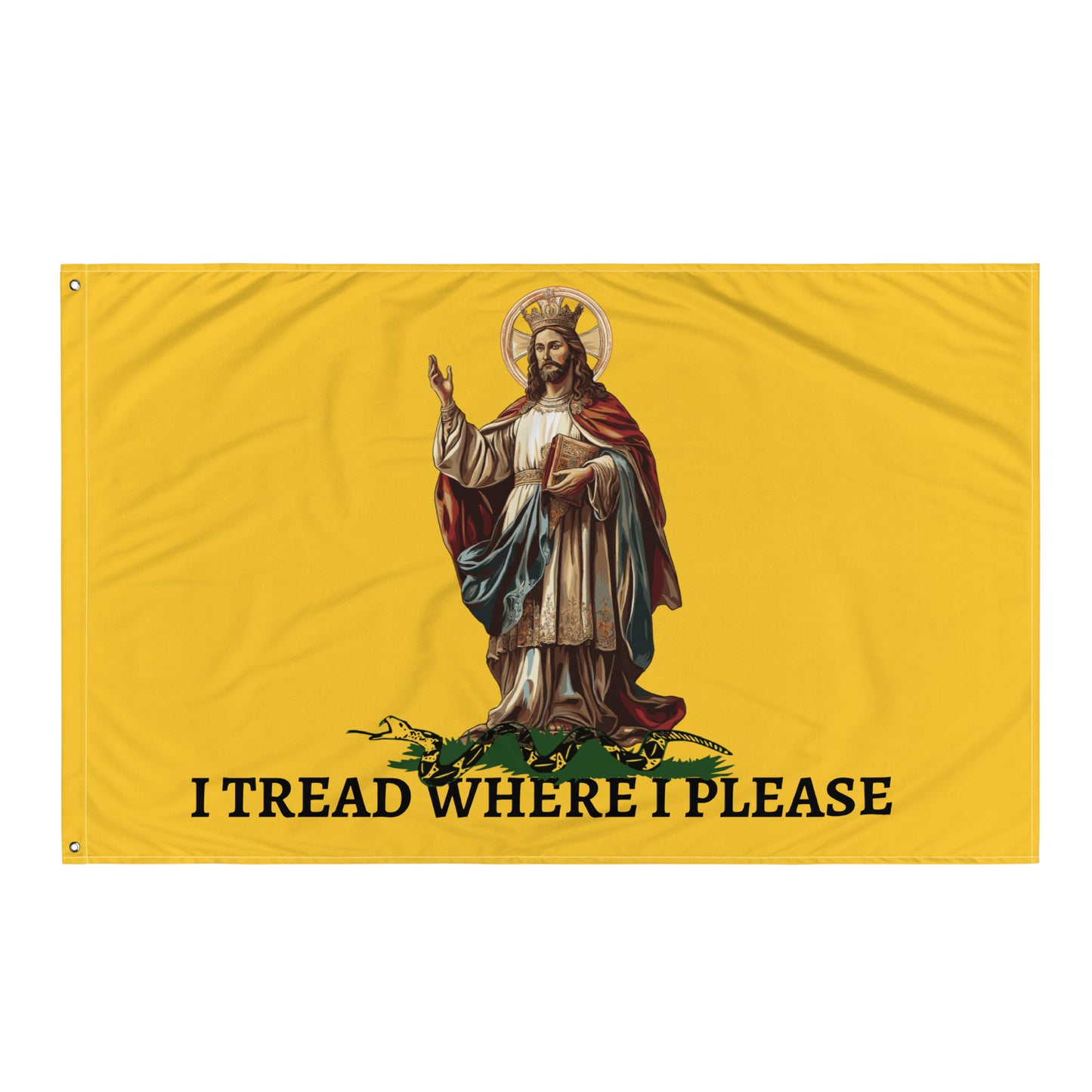 Christ Our King - I TREAD WHERE I PLEASE  Flag Horizontal  - 34½ x 56 inches (87.6x142.2 cm)