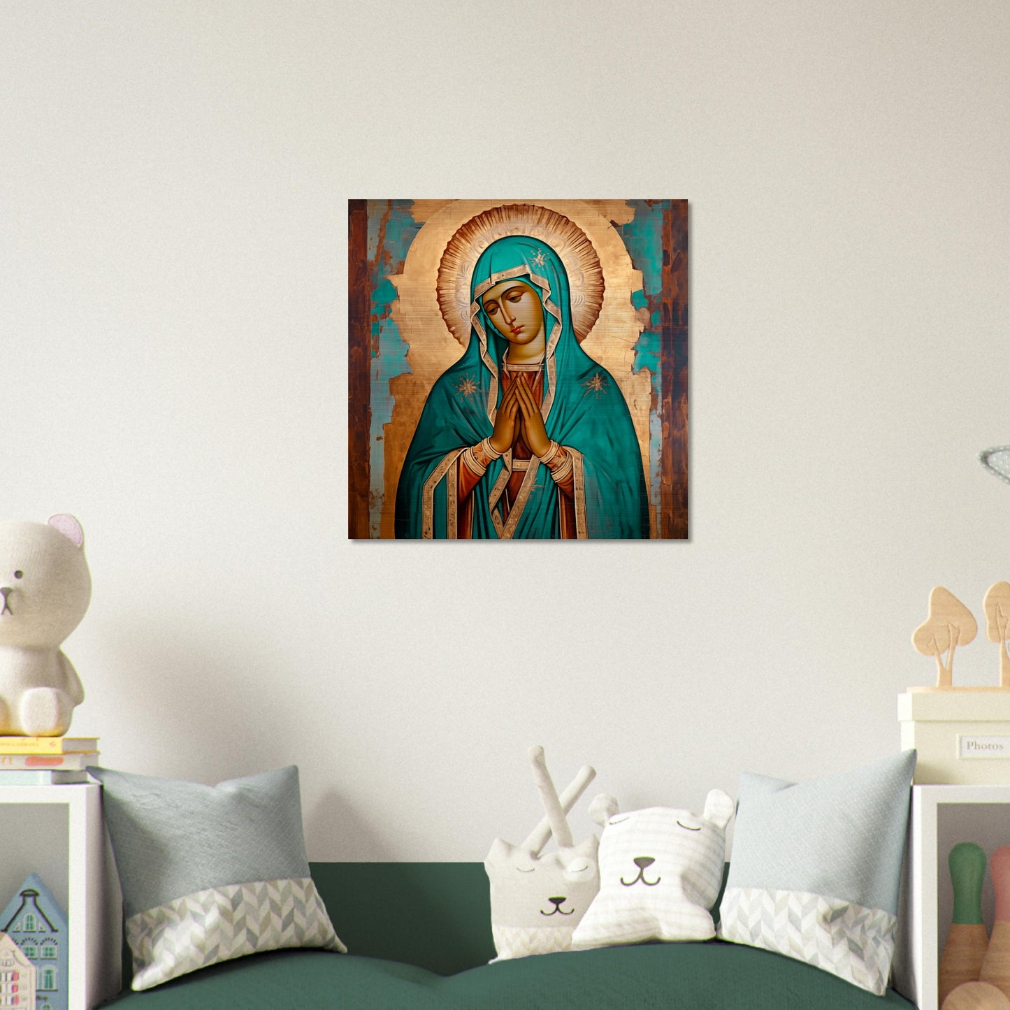 Our Lady of Guadalupe Easternized Theotokos Icon Brushed Aluminum наша леди Гваделупская (Gvadelupskaya)