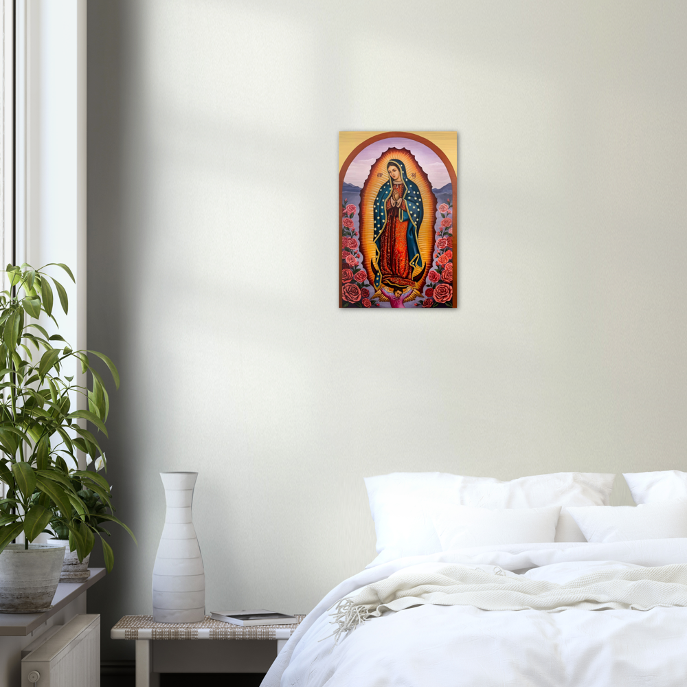 Our Lady of Guadalupe Byzantine Icon ✠ Brushed #Aluminum #MetallicIcon #AluminumPrint