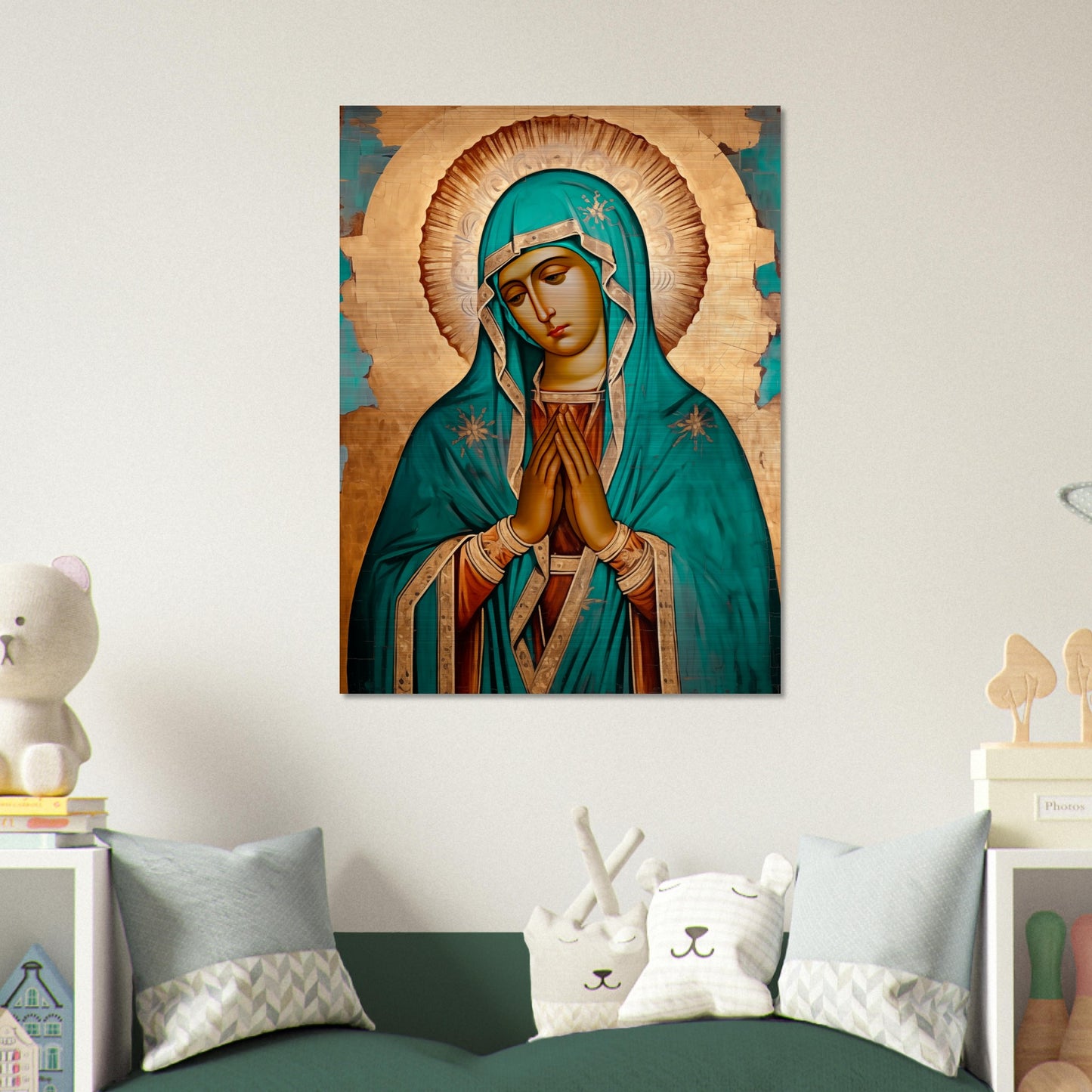 Our Lady of Guadalupe Easternized Theotokos Icon Brushed Aluminum наша леди Гваделупская (Gvadelupskaya)