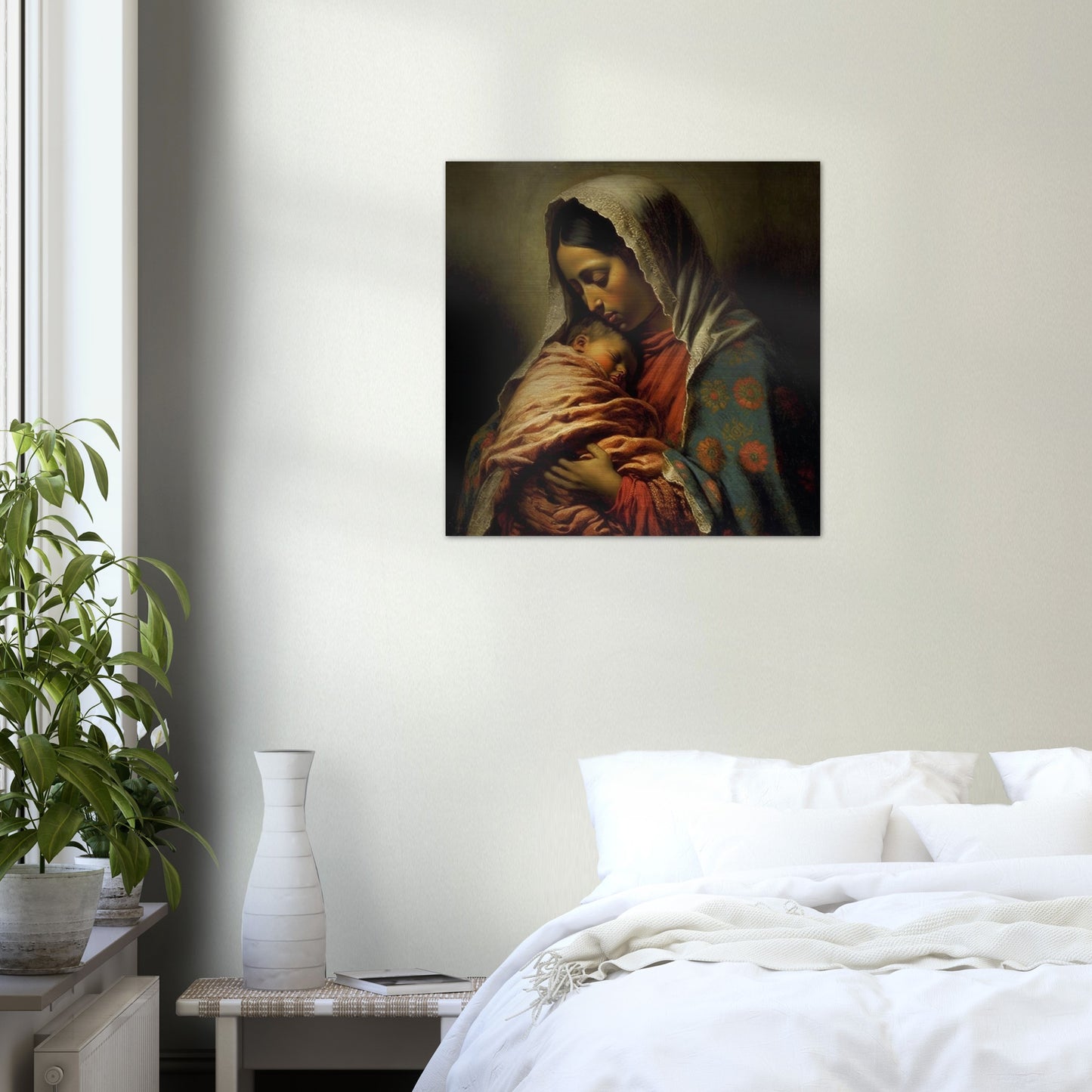 Tender Mother Our Lady of Guadalupe + Brushed Aluminum Icon