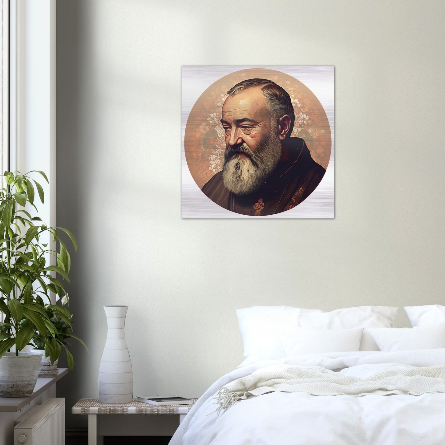 Our Friend, Padre Pio ✠ Brushed Aluminum Icon