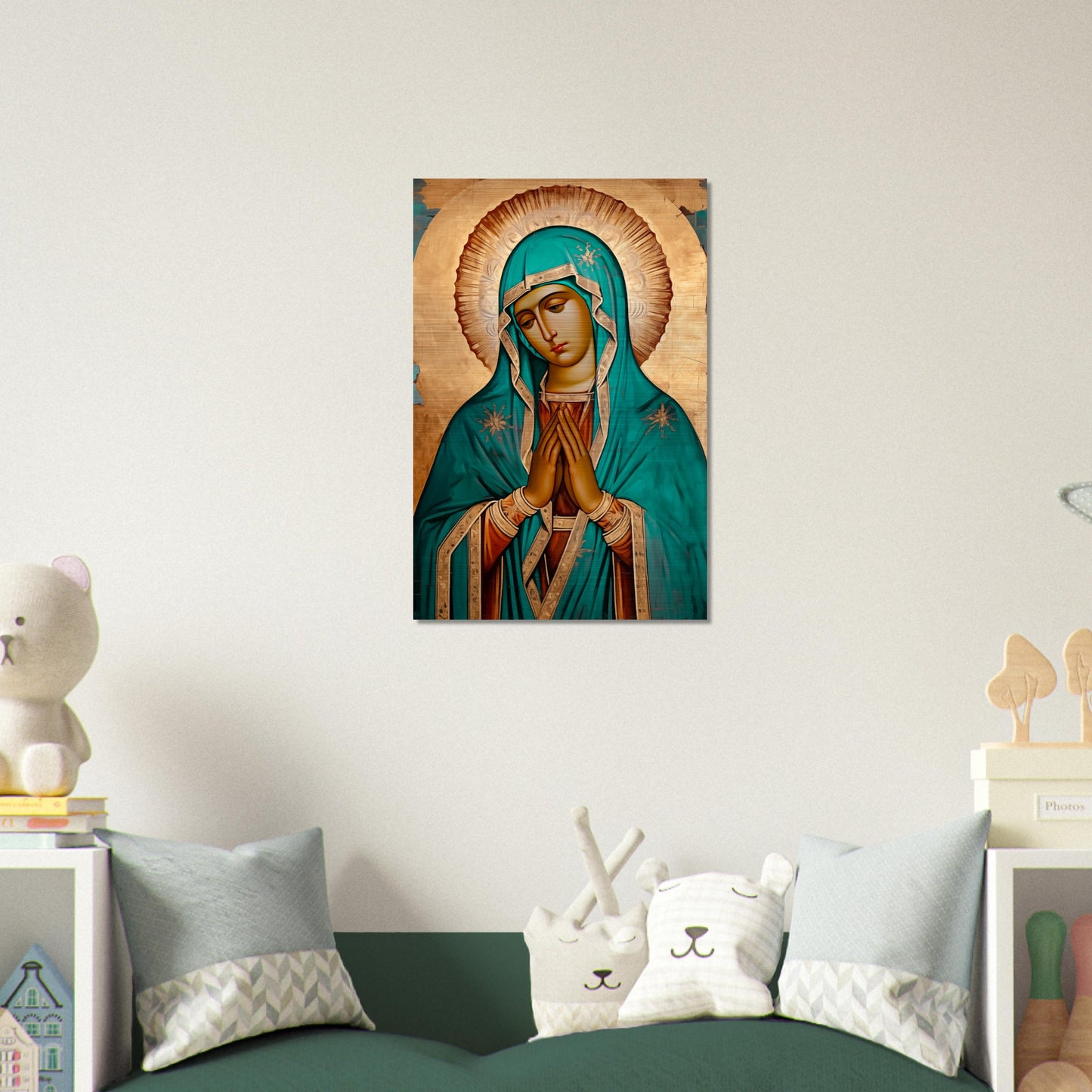 Our Lady of Guadalupe Easternized Theotokos Icon Brushed Aluminum наша леди Гваделупская (Gvadelupskaya)