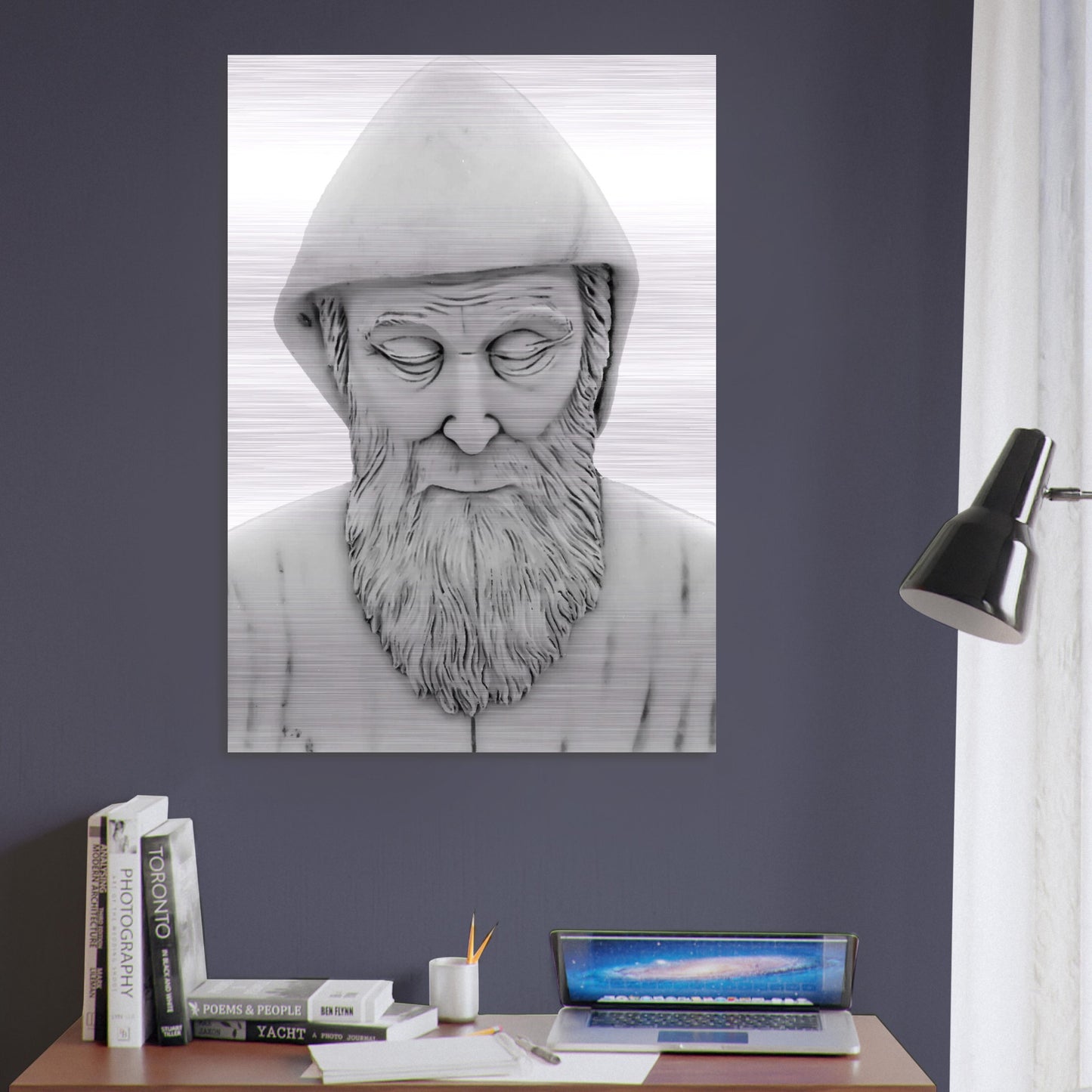 Icon of Saint Charbel Brushed Aluminum