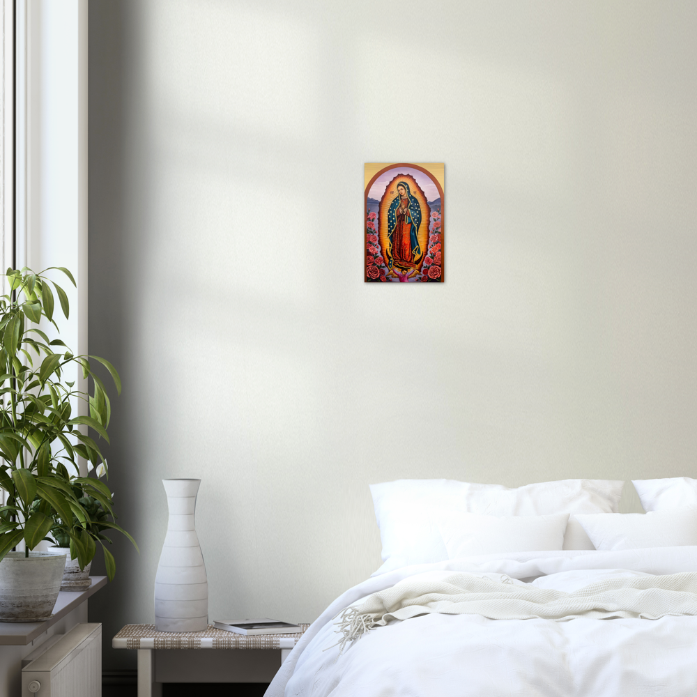 Our Lady of Guadalupe Byzantine Icon ✠ Brushed #Aluminum #MetallicIcon #AluminumPrint