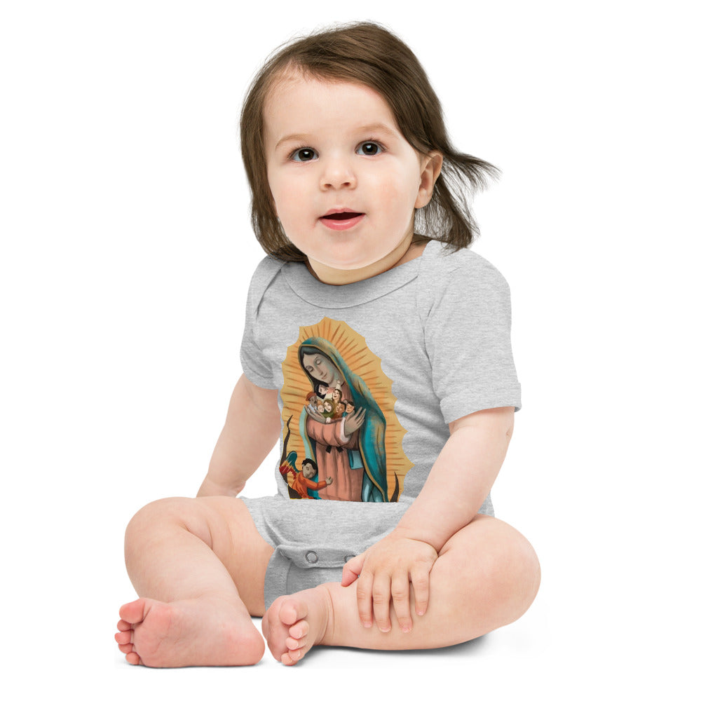 VirginMary Protect Us - Baby short sleeve one piece