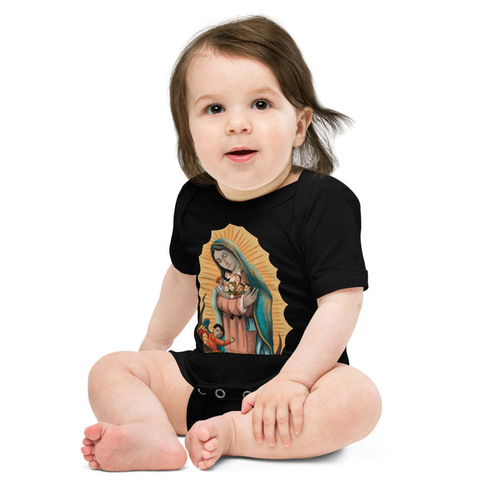 VirginMary Protect Us - Baby short sleeve one piece