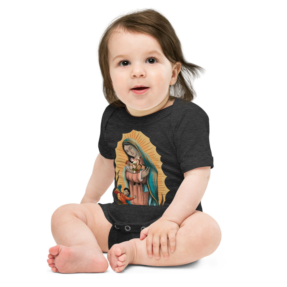 VirginMary Protect Us - Baby short sleeve one piece