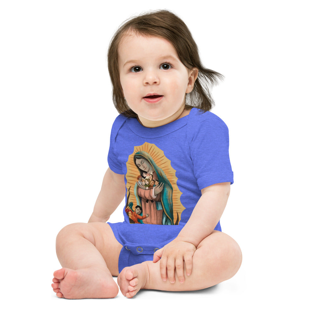 VirginMary Protect Us - Baby short sleeve one piece