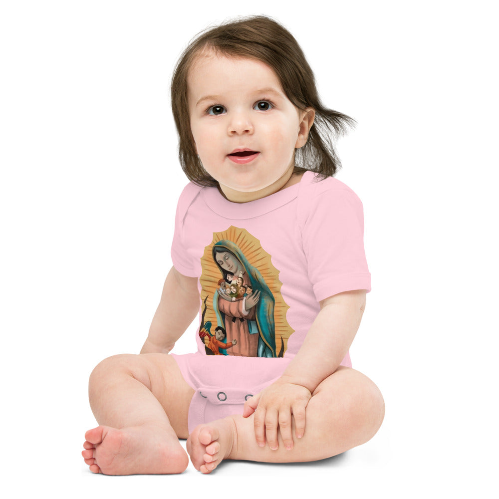 VirginMary Protect Us - Baby short sleeve one piece