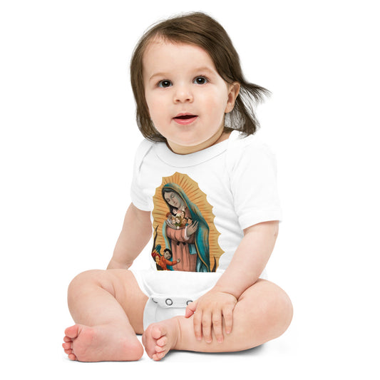 VirginMary Protect Us - Baby short sleeve one piece