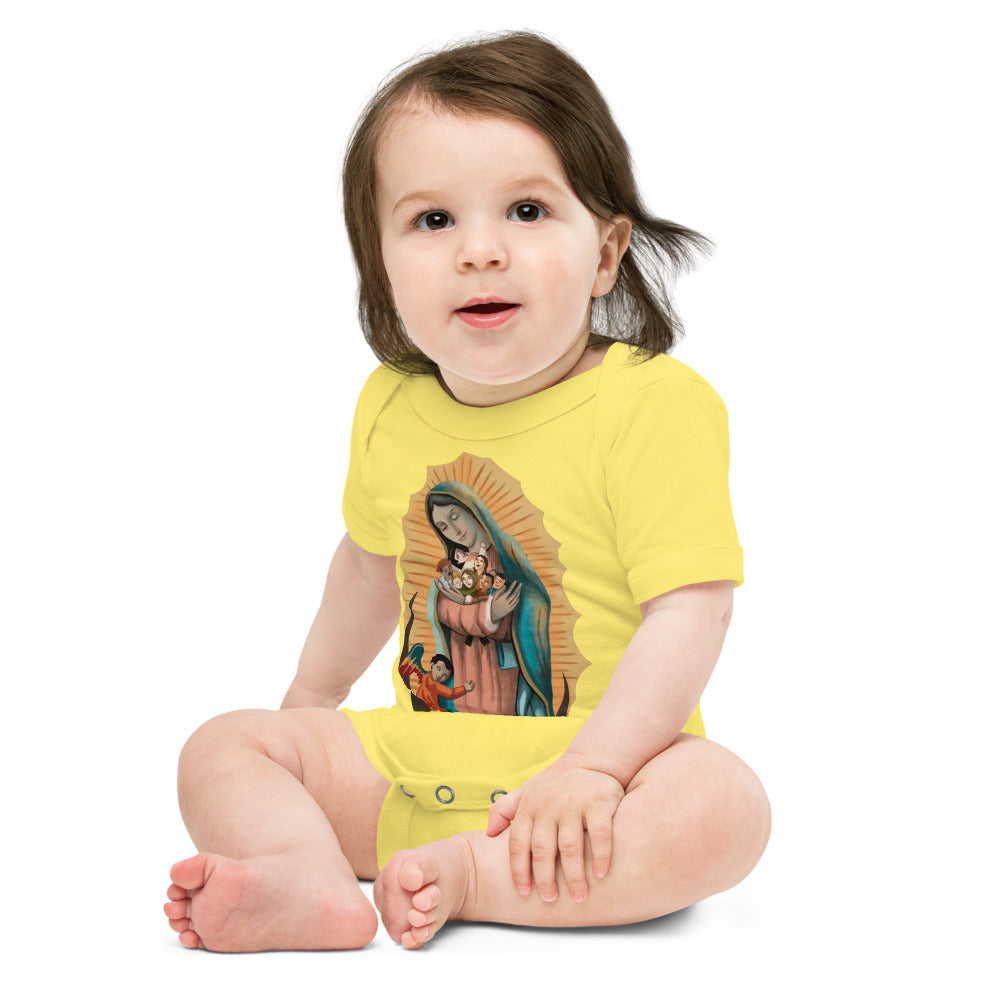 VirginMary Protect Us - Baby short sleeve one piece