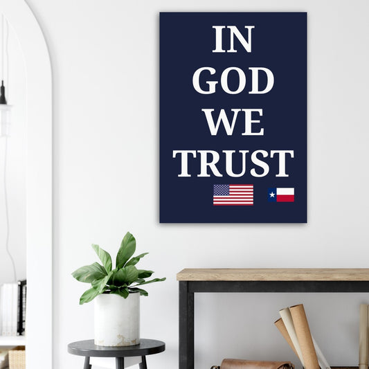 IN GOD WE TRUST - Donate to your School District - TEXAS - Aluminum Print