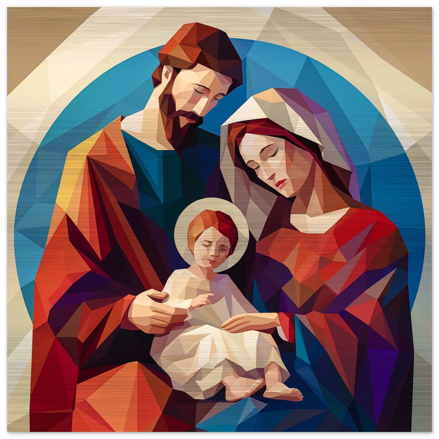 Holy Family Icon Brushed Aluminum