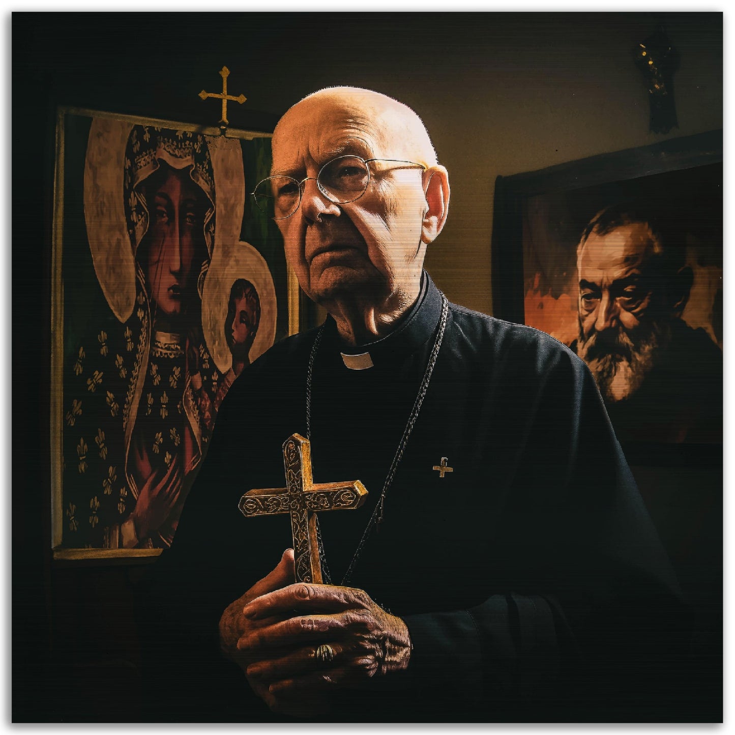 Father Gabriele Amorth - Brushed Aluminum Print