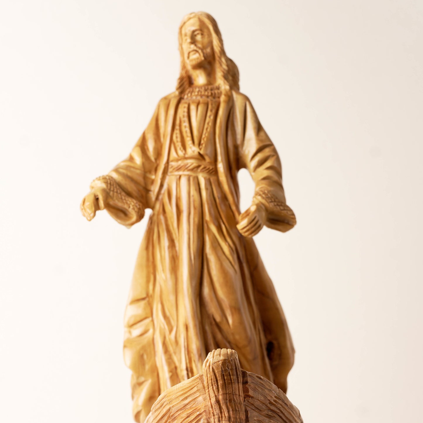 Jesus Christ miracle of the Fisherman masterpiece, hand carved in the Holy Land Olive Wood